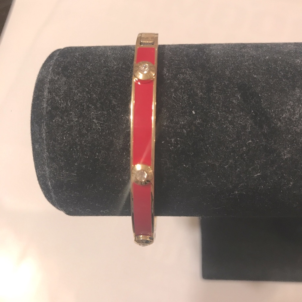 Henri Bendel pink gold bracelet bangle diamond